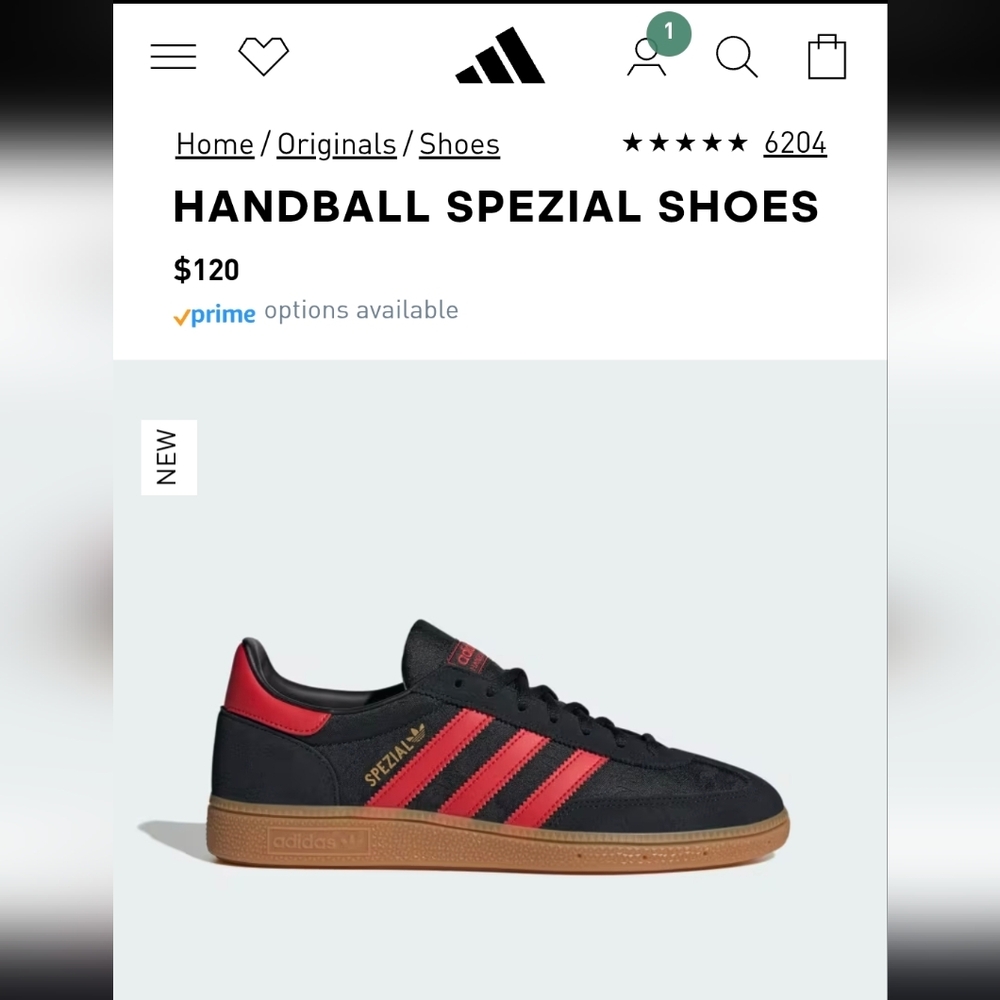 Adidas Handball Spezial Shoes - Black and Red